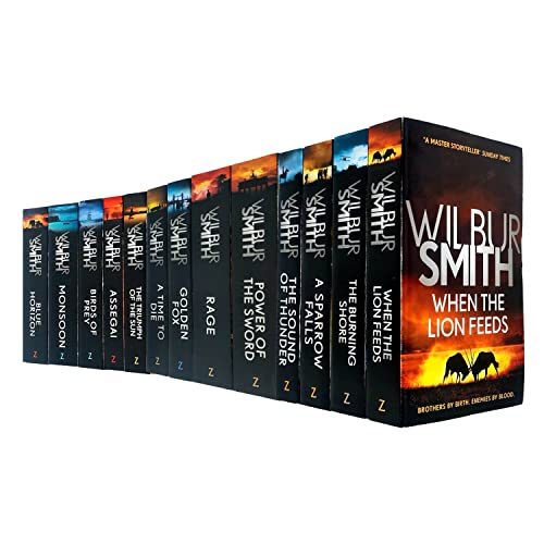 The Courtney Series 1-13 Books Collection Set By Wilbur Smith (When The Lion Feeds, The Sound Of Thunder, A Sparrow Falls, The Burning Shore,Power of the Sword, Rage,A Time to Die,Golden Fox & More)