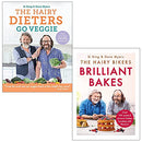 Hairy Bikers Collection 2 Books Set (The Hairy Dieters Go Veggie & [Hardcover] Brilliant Bakes)