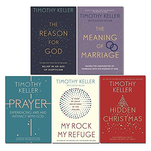 Timothy Keller 5 Books Collection Set (Hidden Christmas, Prayer, My Rock; My Refuge, The Reason For God & The Meaning of Marriage)