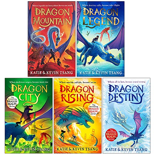Dragon Realm Series 5 Books Collection Set By Katie Tsang & Kevin Tsang (Dragon Mountain, Dragon Legend, Dragon City, Dragon Rising, Dragon Destiny)