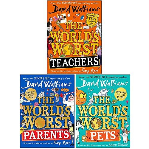 David Walliams Collection 3 Books Set (The World's Worst Teachers, The World's Worst Parents, The World's Worst Pets)