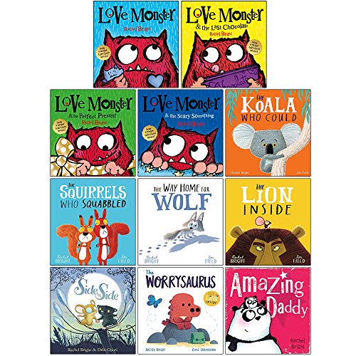 Rachel Bright Collection 12 Books Set (Love Monster, Last Chocolate, Perfect Present, Scary Something, Koala Who Could, Squirrels Who Squabbled, Way Home For Wolf, Lion Inside, Side by Side and More)
