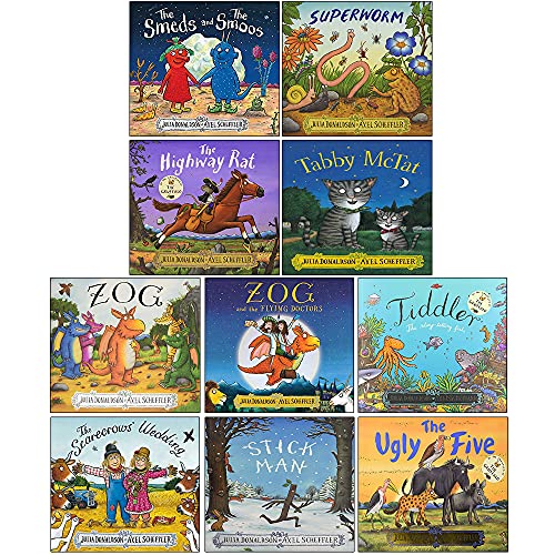 Julia Donaldson Collection 10 Books Set (Zog and the Flying Doctors,Tiddler