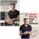 Photo of Ultimate Fit Food and Quick and Delicious 2 Books Set by Gordon Ramsay on a White Background