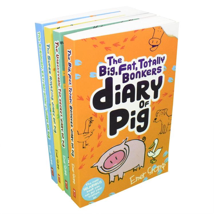 Emer Stamp 4 Books Set Collection The Seriously Extraordinary Diary of Pig