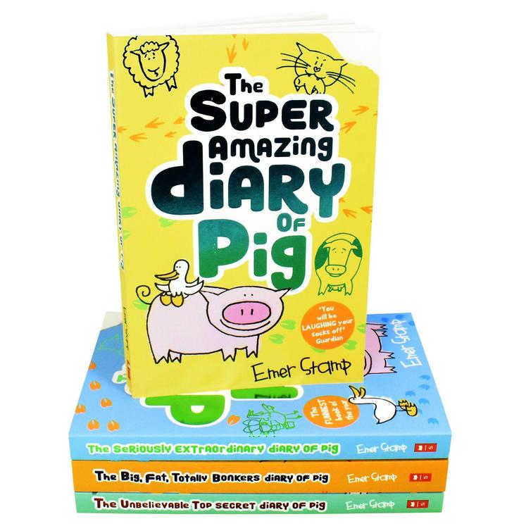Emer Stamp 4 Books Set Collection The Seriously Extraordinary Diary of Pig