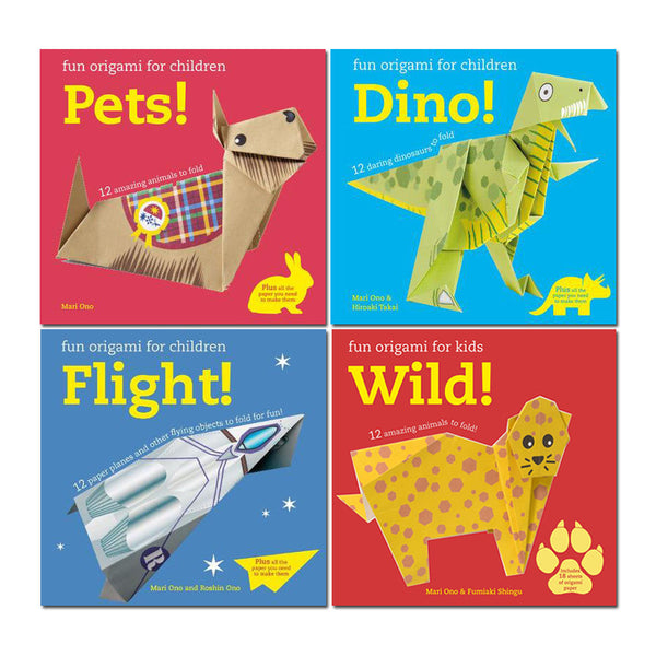 Fun Origami For Children 4 Books Set  Dino, Pets, Wild, Flight