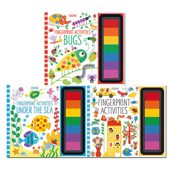 Usborne Fingerprint Activities 3 Books Set Inc Bugs, Sea...