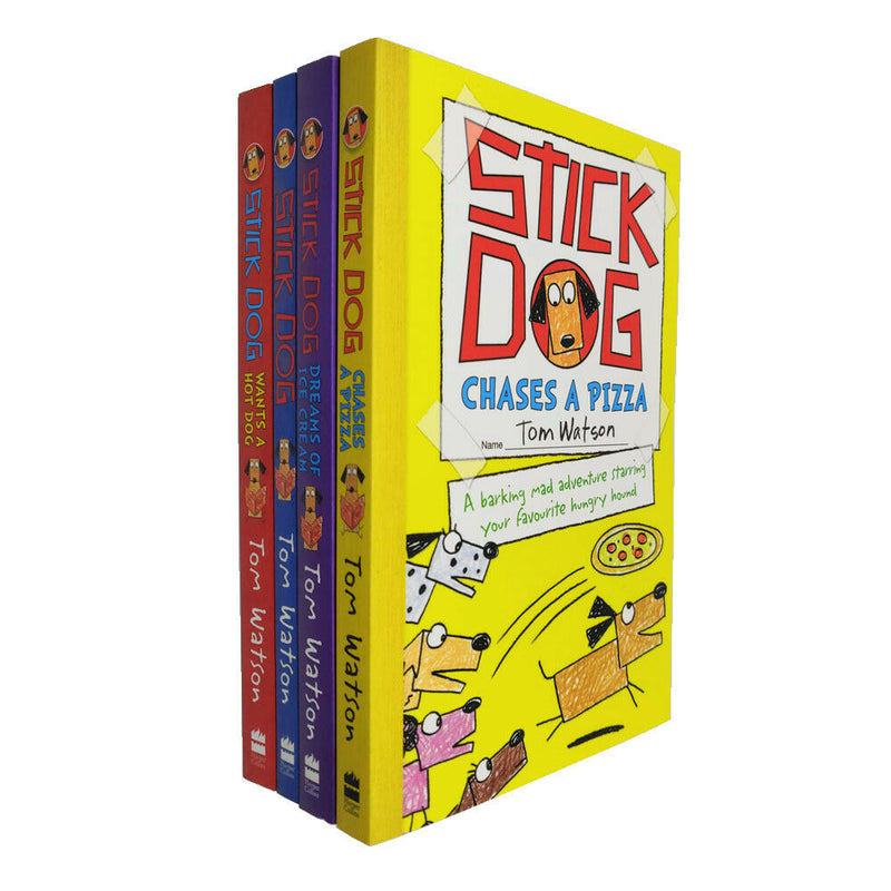 Stick Dog Series By Tom Watson 4 Books Collection Set Inc Stick Dog Wants a Hot