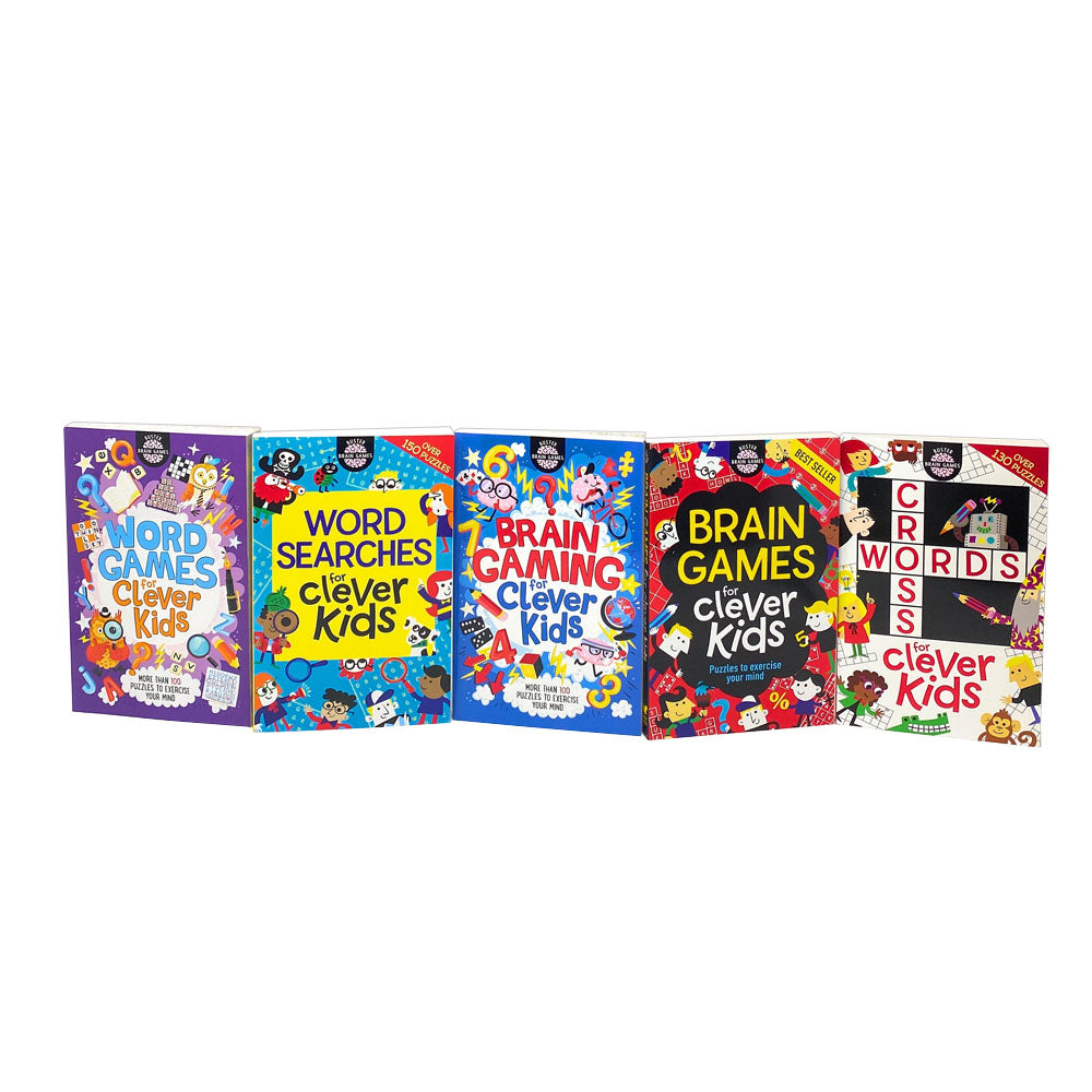 Clever Kids 5 Books Collection Set (Brain Games,Wordsearches..) By Gareth Moore
