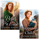 Glenda Young 2 Books Collection Set (The Tuppenny Child, Pearl of Pit Lane)