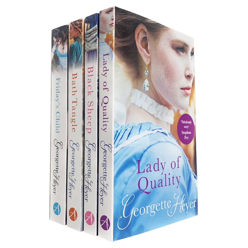 Georgette Heyer 4 Books Collection Set (Lady of Quality,Black Sheep,Bath Tangle