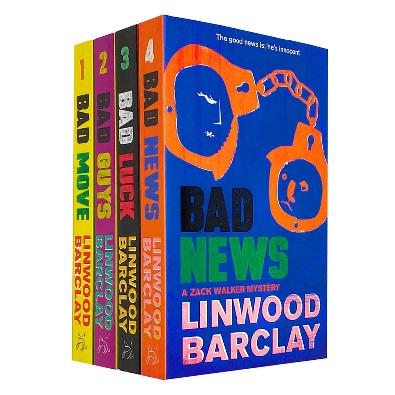 Zack Walker Mystery Series 4 Books Collection Set by Linwood Barclay (Bad Move,Bad Guys,Bad Luck,Bad News)