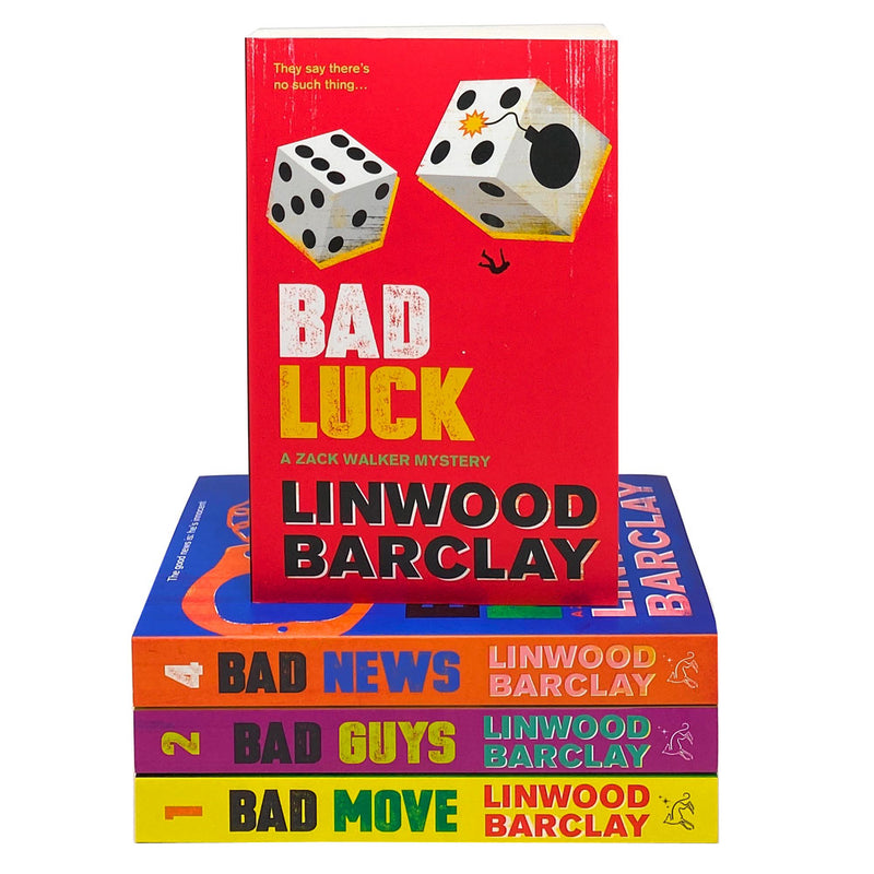 Zack Walker Mystery Series 4 Books Collection Set by Linwood Barclay (Bad Move,Bad Guys,Bad Luck,Bad News)
