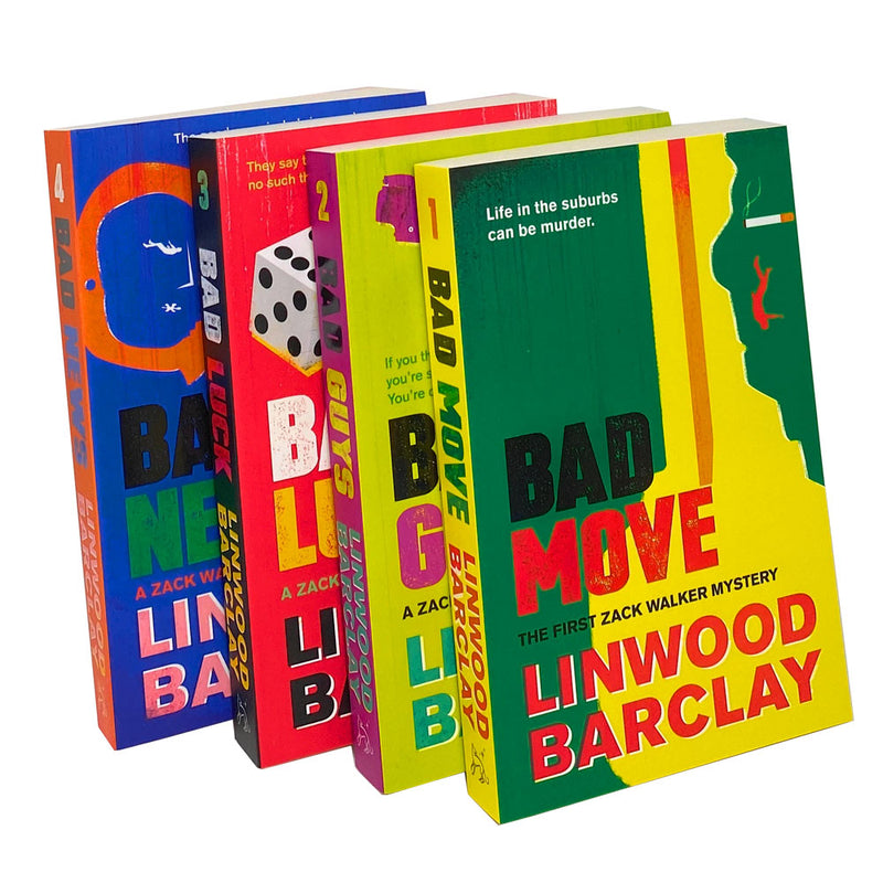 Zack Walker Mystery Series 4 Books Collection Set by Linwood Barclay (Bad Move,Bad Guys,Bad Luck,Bad News)