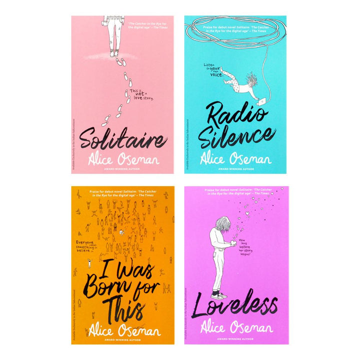 Alice Oseman 4 Book Collection Box Set | Captivating YA Fiction for 12+ years – Solitaire, Radio Silence, I Was Born For This, Loveless