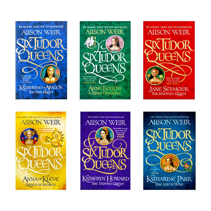 Alison Weir Six Tudor Queens Collection 6-Book Set – Historical Fiction on Katherine of Aragon, Anne Boleyn & More | Tudor History & English Monarchy