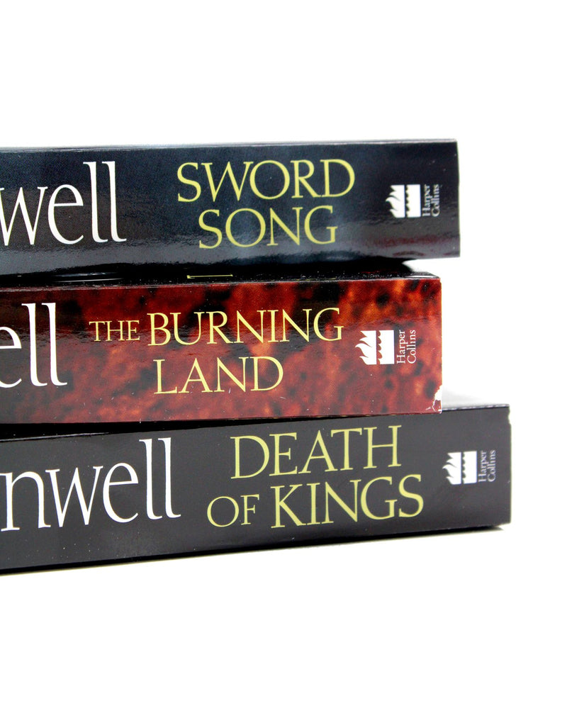 Photo of Bernard Cornwell 3 Book Set Spines on a White Background