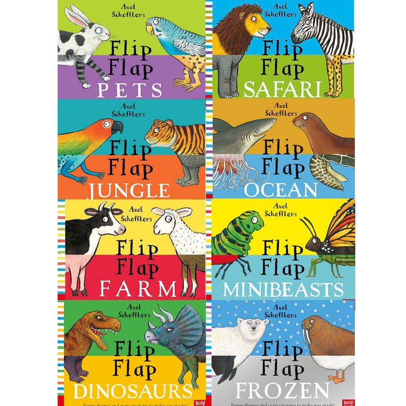 Axel Scheffler's Flip Flap Children's Books – 8-Book Hardcover Set: Fun & Interactive Picture Books for Kids, Early Learning & Storytime