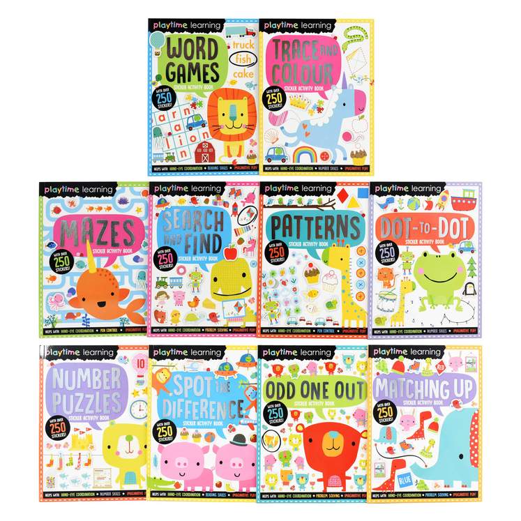 Playtime Learning Sticker Activity 10 books Collection Set by Make Believe Ideas