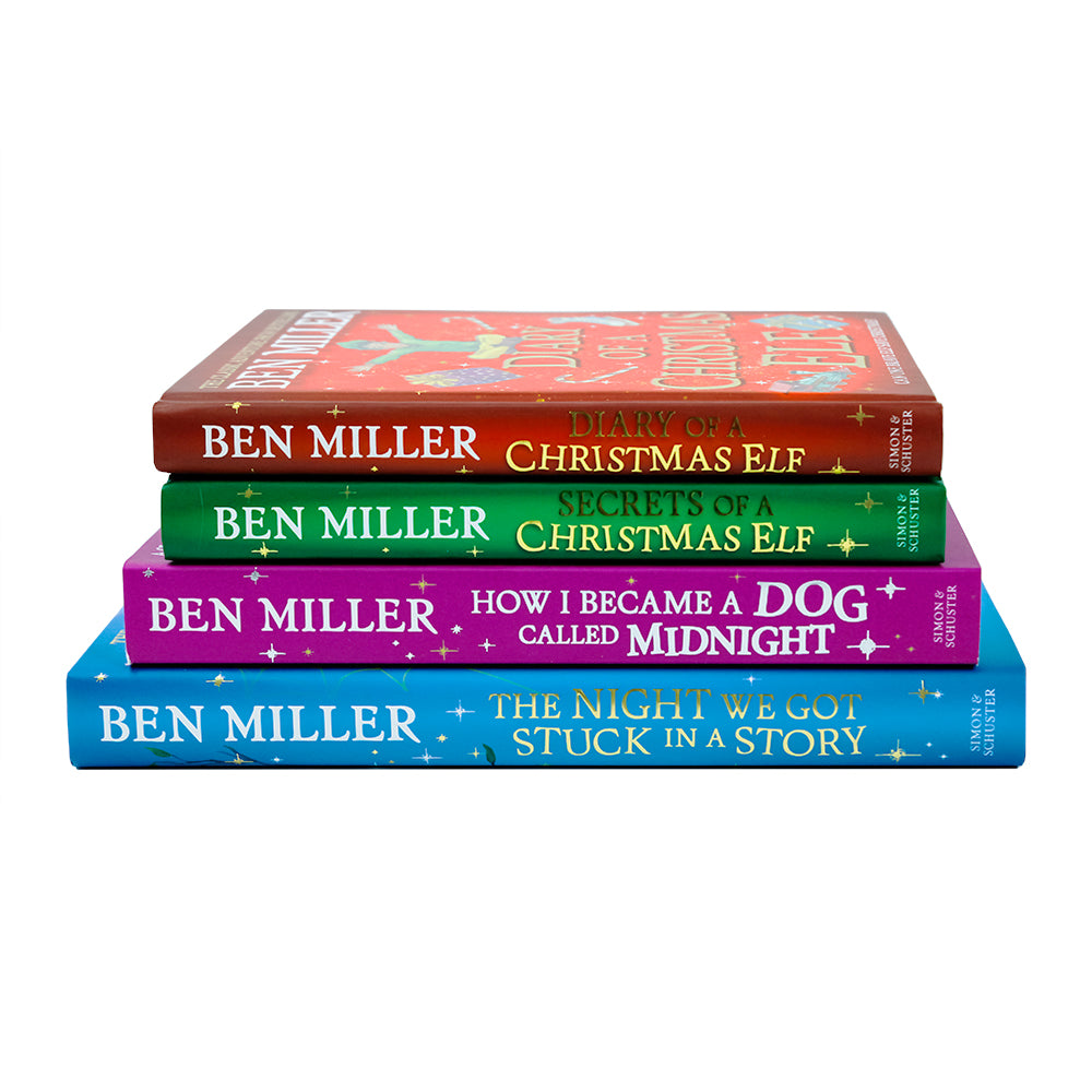 Ben Miller Christmas Adventure Series Collection 4 Books Set, Diary of a Christmas Elf, Secrets of a Christmas Elf, How I became a dog called Midnight and The night we got stuck in a Story Paperback