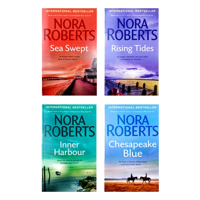 Nora Roberts Chesapeake Bay Series 4 Book Set – Sea Swept, Rising Tides, Inner Harbour, Chesapeake Blue | Romance, Fiction, Bestselling Novels