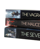 Photo of The Vagrant Trilogy Spines by Peter Newman on a White Background
