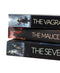 Photo of The Vagrant Trilogy Spines by Peter Newman on a White Background