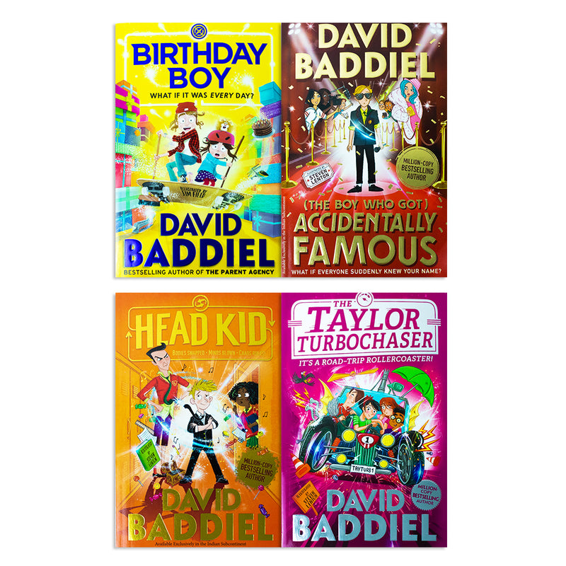 David Baddiel 4 Book Collection Set (Birthday Boy, Taylor Turbochaser, Accidentally Famous, Head Kid)