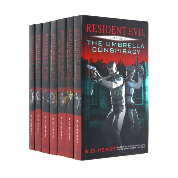 Photo of Resident Evil Books 1-7  by S.D. Perry on a White Background