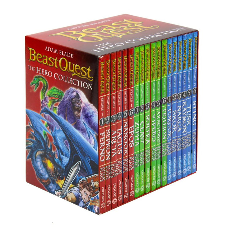 Photo of Beast Quest The Hero Collection 18 Books Set by Adam Blade on a White Background