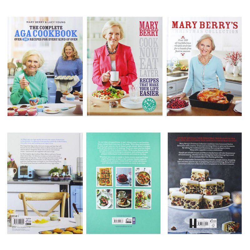 Photo of Mary Berry 3 Cookbook Collection Set on a White Background