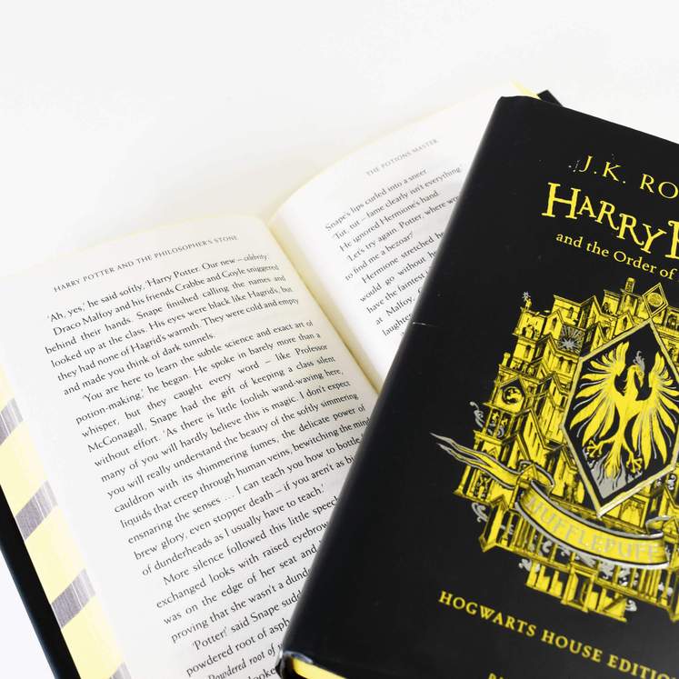 Photo of Harry Potter 6 Books Collection Hufflepuff Edition by J.K. Rowling on a White Background