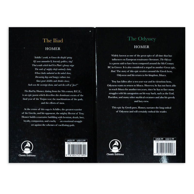 The Homer Collection 2 Books Set (The Iliad & The Odyssey) | Classics,Epic Poetry,Greek Mythology, Ancient Literature, Essential Reads,Paperback