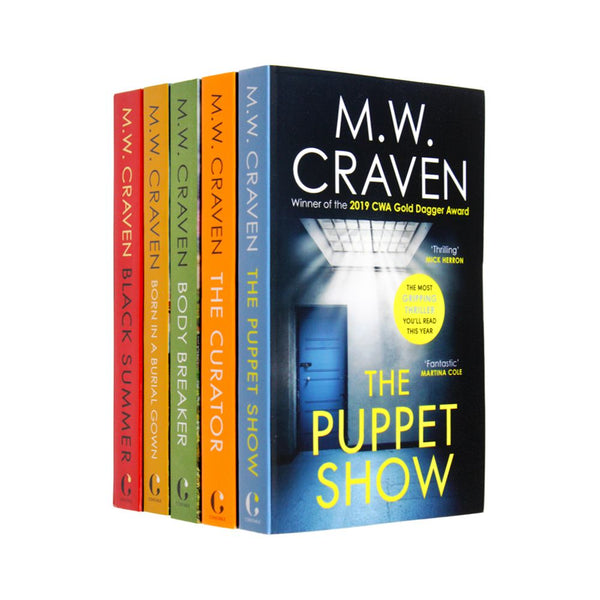 Washington Poe and Avison Fluke Series 5 Books Collection Set By M. W. Craven (The Puppet Show, Black Summer, The Curator, Born in a Burial Gown, Body Breaker)