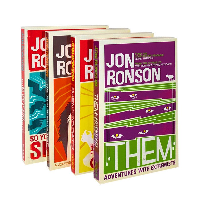 Jon Ronson 4 Books Set – Psychopath Test, So You've Been Pub – Psychology, Humor, Non-Fiction, Mental Health, Self-Help, Gift Paperback Collection
