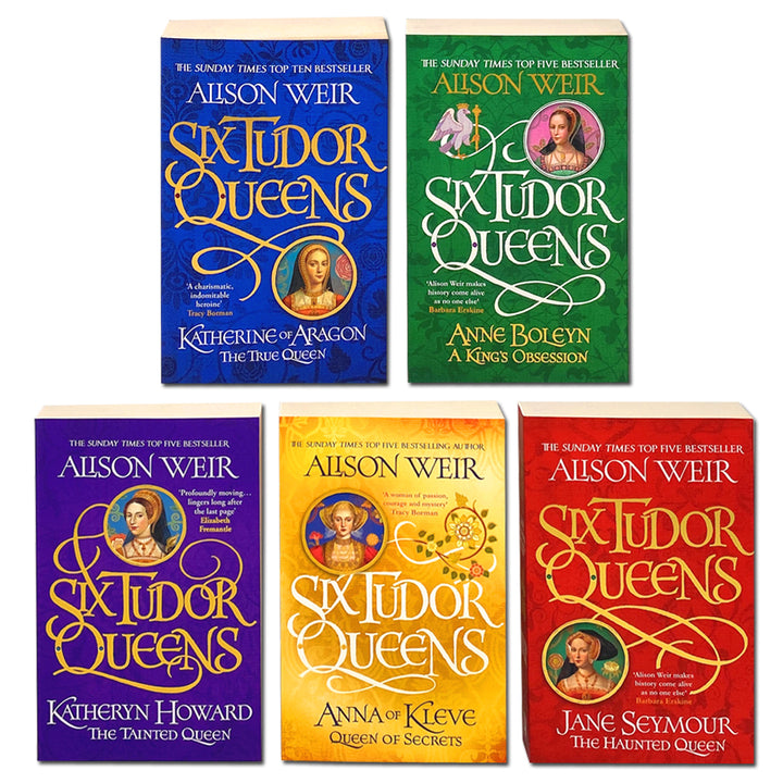 Alison Weir Six Tudor Queens 5 Book Set | Historical Fiction, Tudor History, Queens of England, Biography, Classic Literature, Women’s Stories