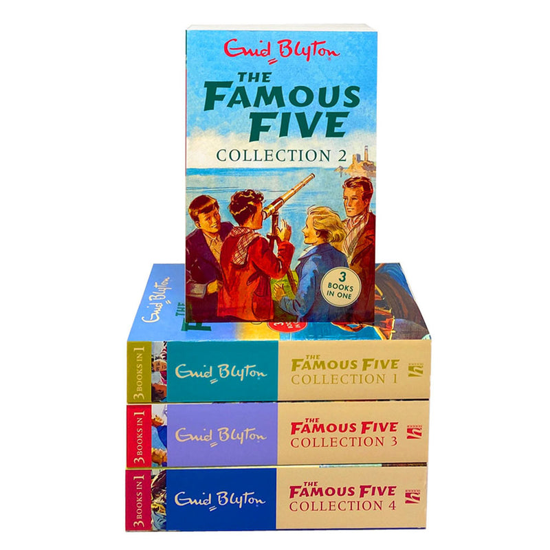 The Famous Five 12 Titles in 4 Books Collection Set For Children By Enid Blyton