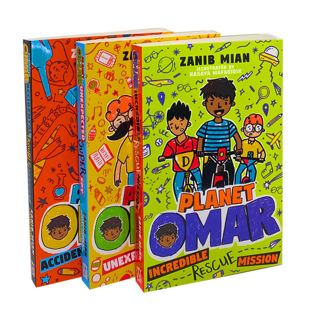Planet Omar Series 3 Book Collection Set – Unexpected Super Spy by Zanib Mian, Children's Fiction for Kids, Adventure, Family, Humor & Imagination