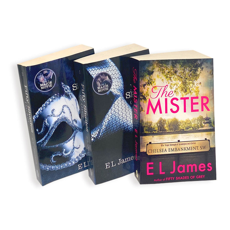 E L James Collection 3 Books Set Fifty Shades of Grey, Fifty Shades Darker, The Mister