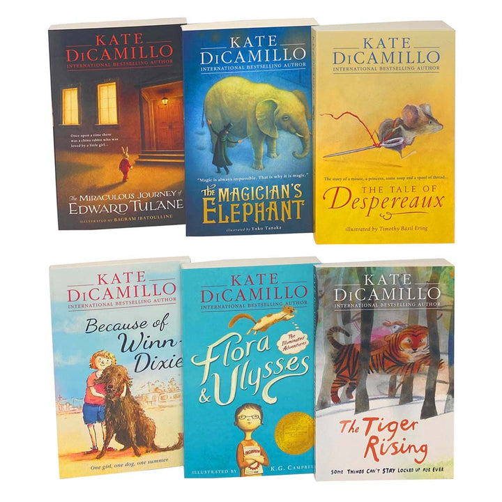 Kate DiCamillo Classic 6 Book Box Set– Beloved Children's Literature, Hardcover Middle Grade Fiction, Wholesome Tales of Adventure, Friendship & Magic