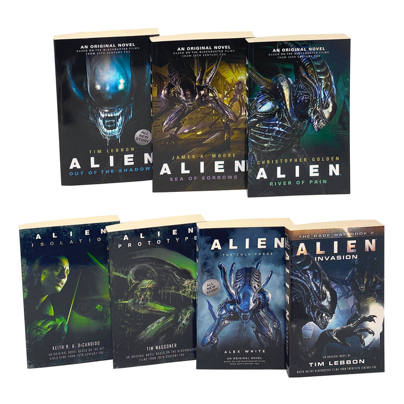 Alien 7 Books Set Collection by Tim Lebbon, Out Of The Shadows, Sea Of Sorrows