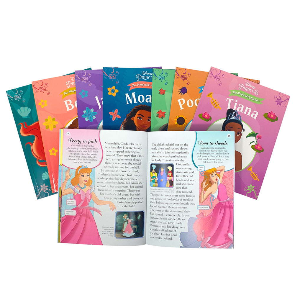 Disney Princess Magical Collection 8 Book Box Set – Moana, Cinderella, Jasmine & More | Fairy Tales, Adventure, Illustrated Stories for Kids Age 6+