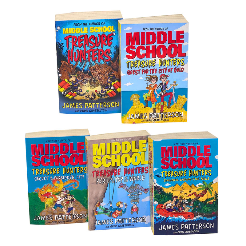 James Patterson Collection Middle School Treasure Hunters Series 5 Books Set