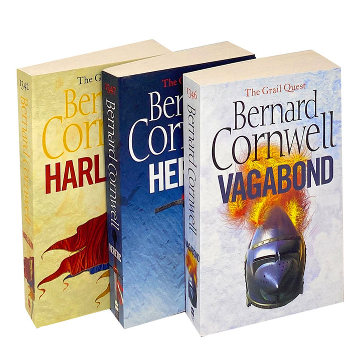 Bernard Cornwell Grail Quest Series 3 Book Pack Set Collection (Harlequin, Vagabond, Heretic) | Historical Fiction, Medieval Adventure, Knights & War