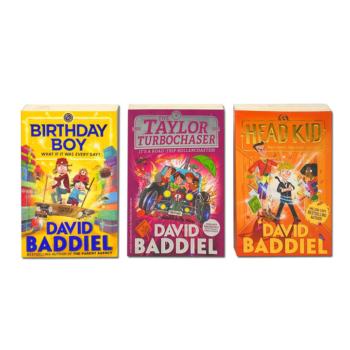 David Baddiel 3-Book Set | The Taylor Turbochaser, Head Kid, Birthday Boy |Funny Children's Books, Adventure, Laugh-Out-Loud Stories for Young Readers