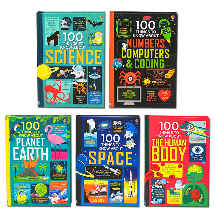 Usborne 100 Things To Know Collection – Children's 5-Book Boxed Set| Educational Nonfiction Books for Kids Packed with Fun Facts, Curiosity & Learning