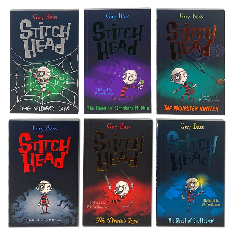 Stitch Head Collection 6 Books Set By Guy Bass Inc Ghost of Grotteskew, Monster Hunter