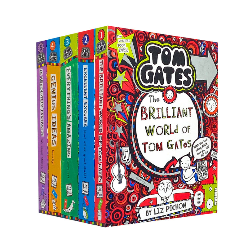 Tom Gates 5 Books Collection Set By Liz Pichon Series 1 (1-5) Excellent Excuses