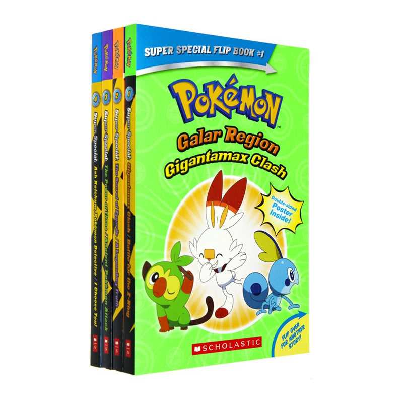 Photo of Pokemon Super Special Chapter Book Collection on a White Background